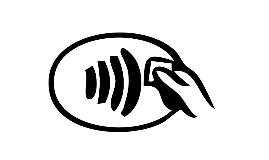 Ein Zeichen für kontaktlos zahlen